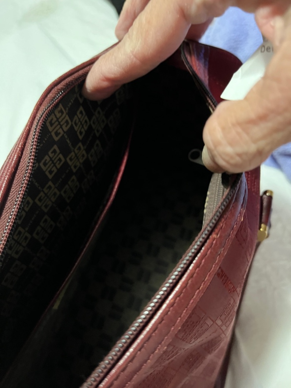 Givenchy Deep Red Monogram Top Handle Satchel authentic - Picture 13 of 14